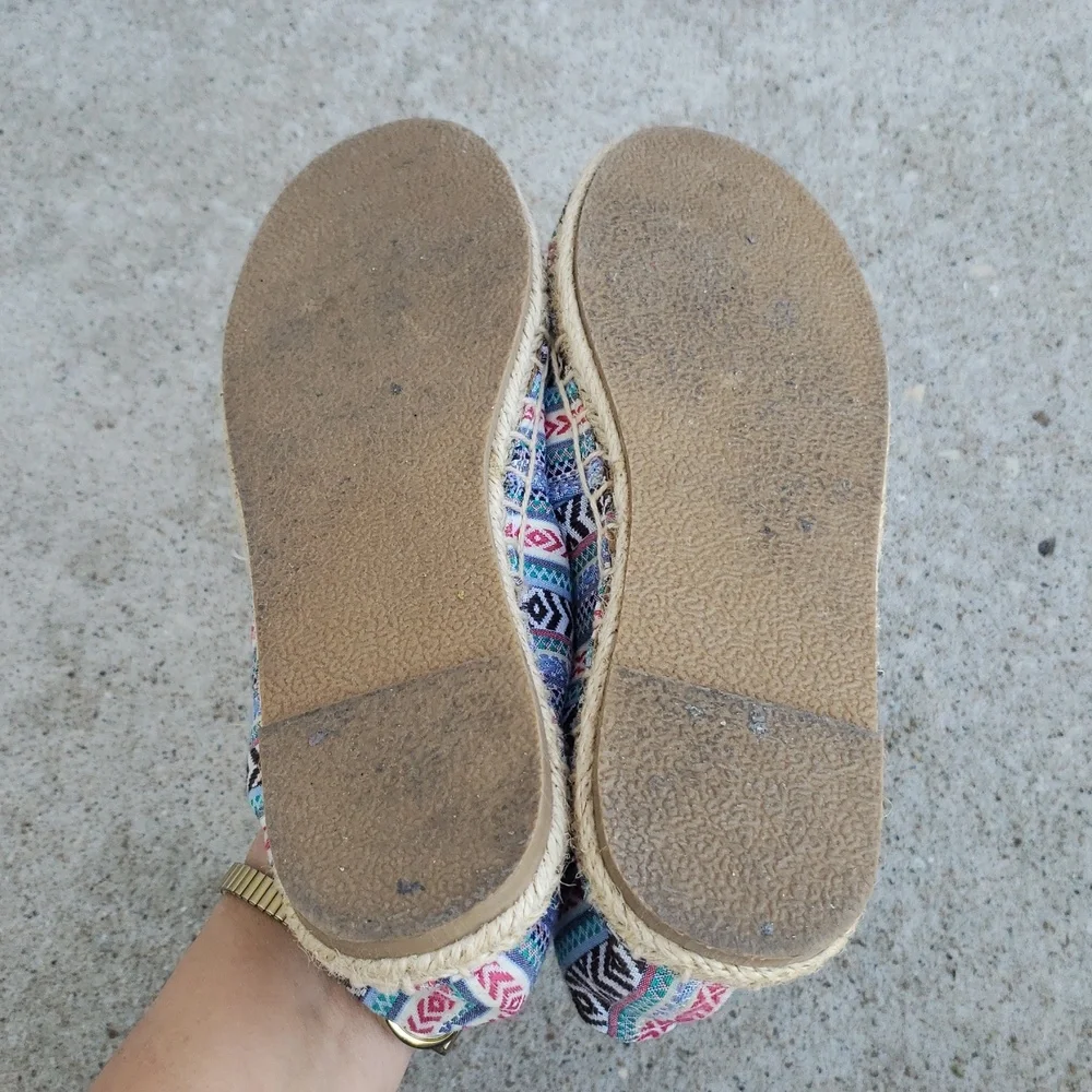 Minnetonka Pam Espadrille Slip On Loafers Size 6 Blue Arizona Handcrafted Boho